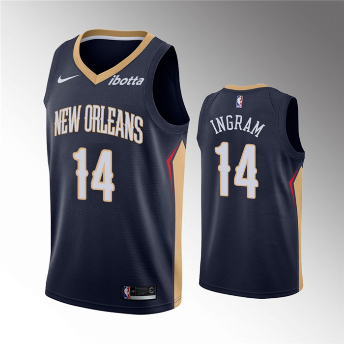 Men's New Orleans Pelicans #14 Brandon Ingram Navy Icon Edition Stitched Jersey Men's New Orleans Pelicans #14 Brandon Ingram Navy Icon Edition Stitched Jersey